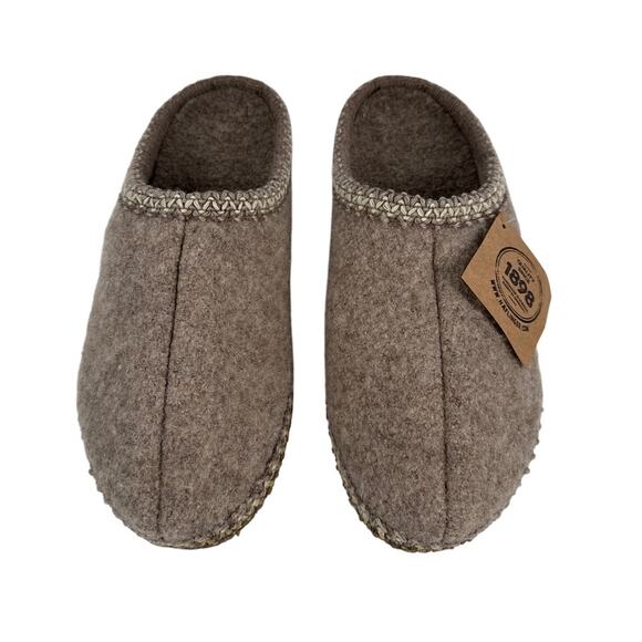 Haflinger AS Classic Slippers Mens EU42 US 9 Brown Natural Wool Felt Slip On - Picture 4 of 12